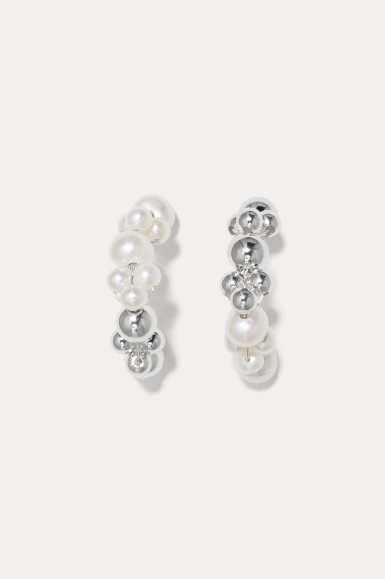 Every Cloud Has A Silver Lining - Pearl and Sterling Silver Earrings