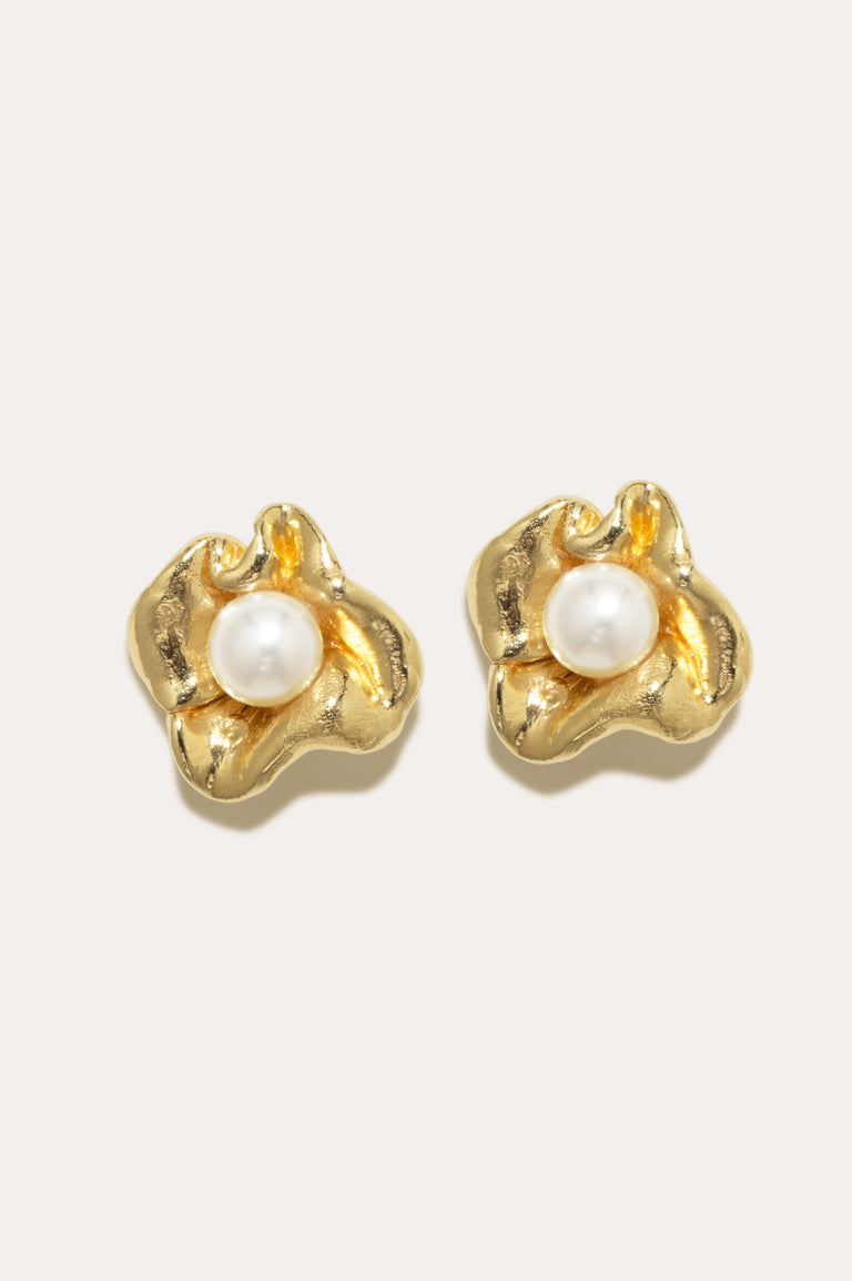 Dream Odyssey - Pearl and Recycled Gold Vermeil Earrings