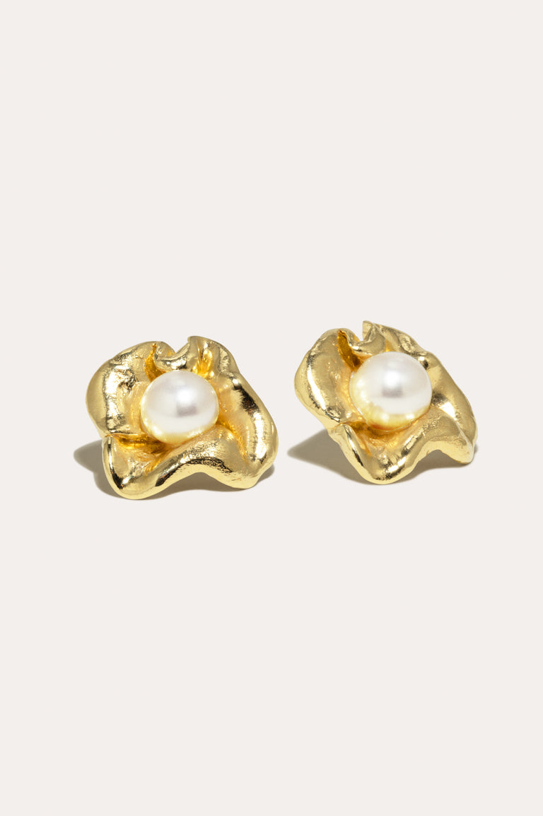 Dream Odyssey - Pearl and Recycled Gold Vermeil Earrings