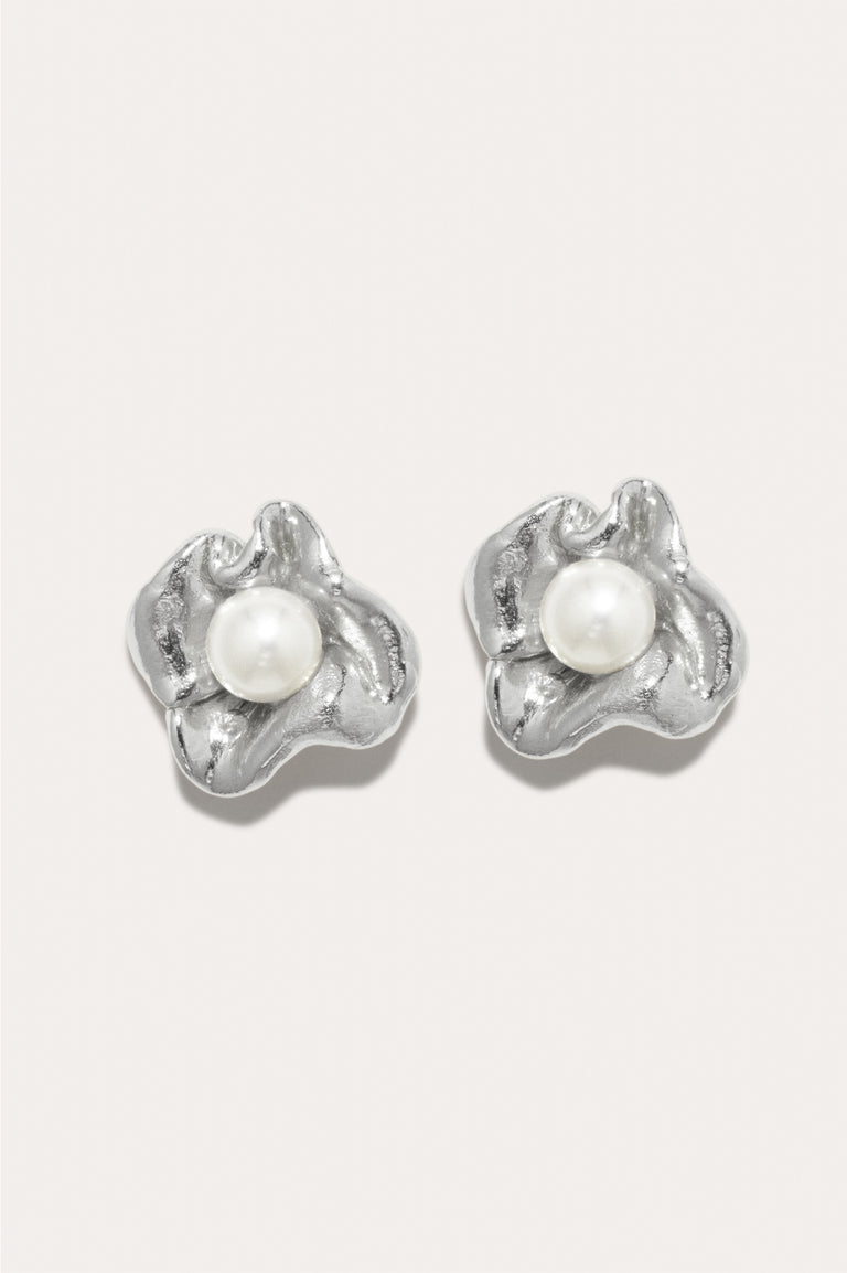 Dream Odyssey - Pearl and Recycled Silver Earrings