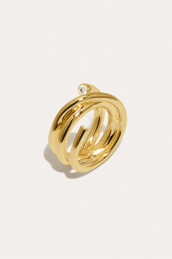 Coil - Zirconia and Recycled Gold Vermeil Ring