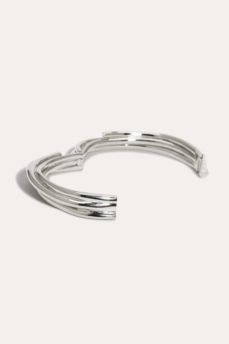 The Shifting Ground Beneath Our Feet - Silver Plated Bangle