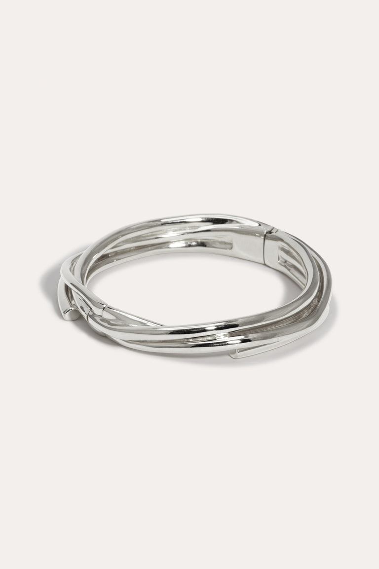 The Shifting Ground Beneath Our Feet - Silver Plated Bangle