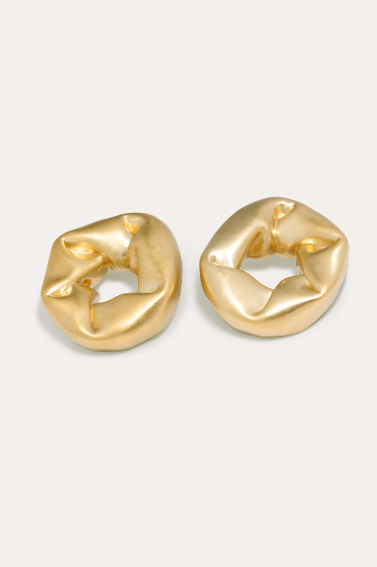 Oversized Scrunch - Recycled Gold Vermeil Earrings