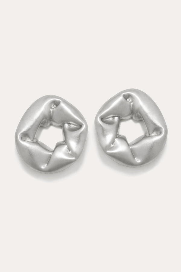 Oversized Scrunch - Recycled Silver Earrings