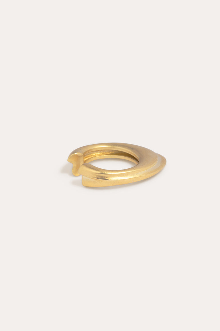 Is This Riveting? - Set of 3 Satin Gold Plated Ear Cuffs