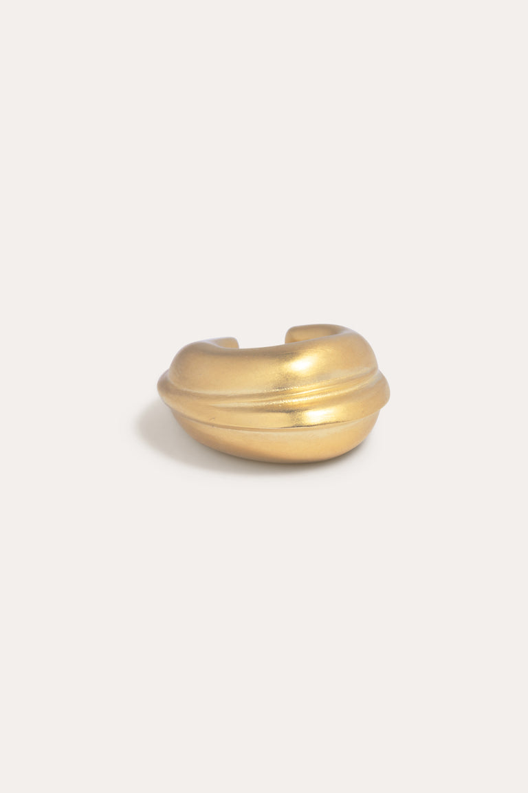 Is This Riveting? - Set of 3 Satin Gold Plated Ear Cuffs