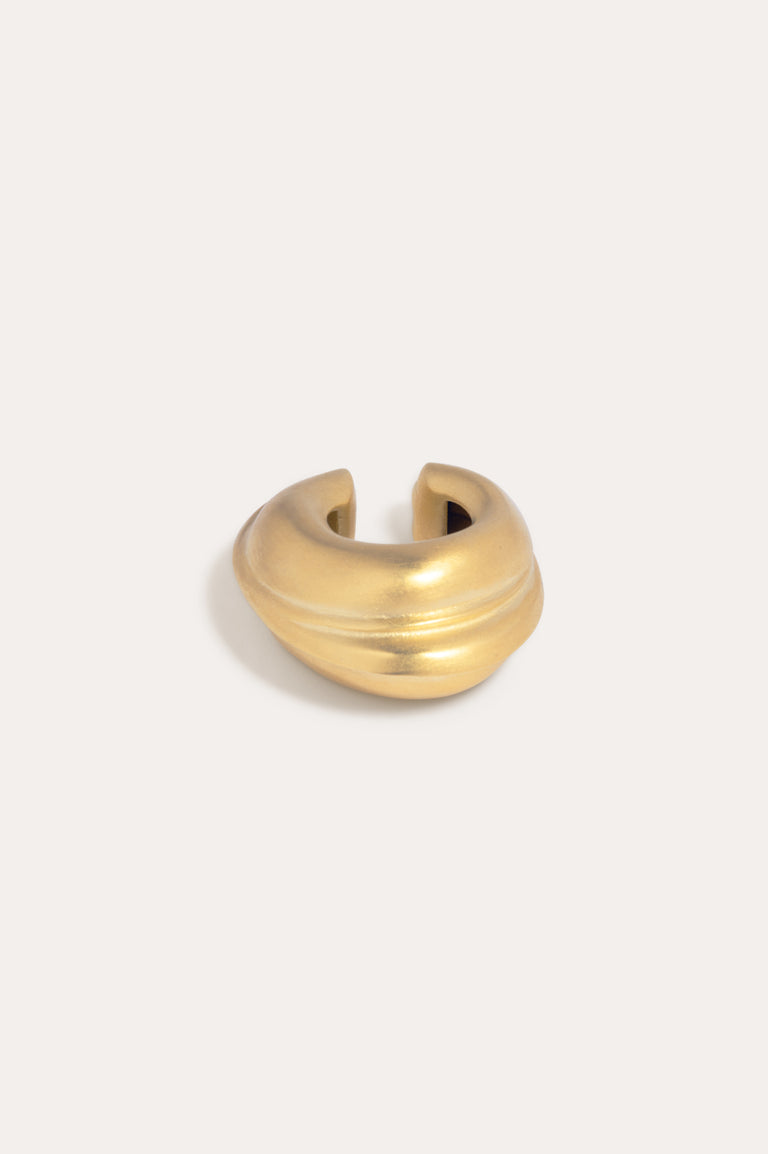 Is This Riveting? - Set of 3 Satin Gold Plated Ear Cuffs