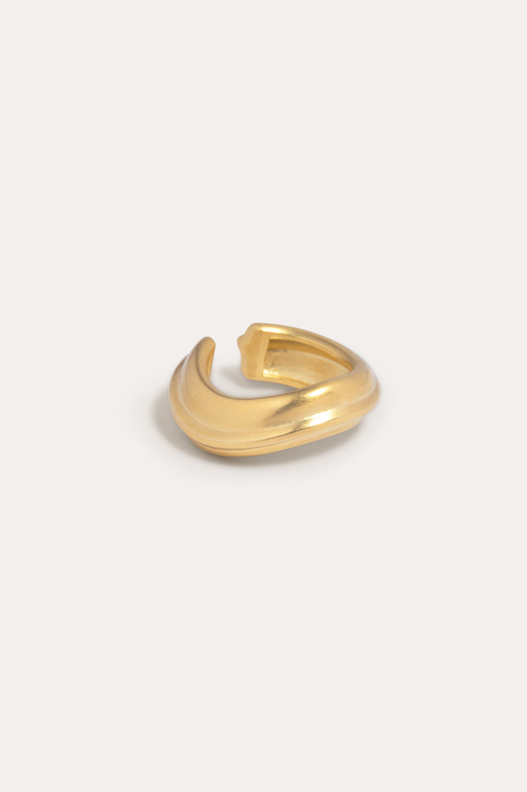 Is This Riveting? - Set of 3 Satin Gold Plated Ear Cuffs