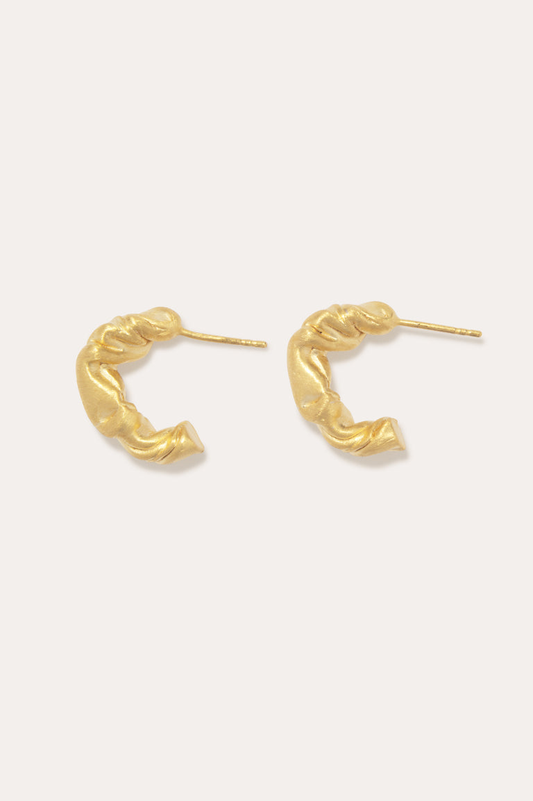 Squeezed Toothpaste Tube - Recycled Gold Vermeil Earrings