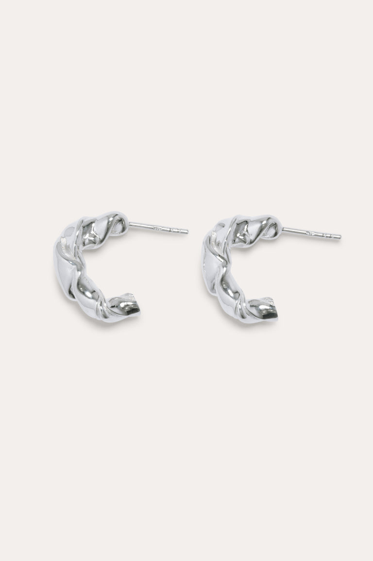 Squeezed Toothpaste Tube - Recycled Silver Earrings