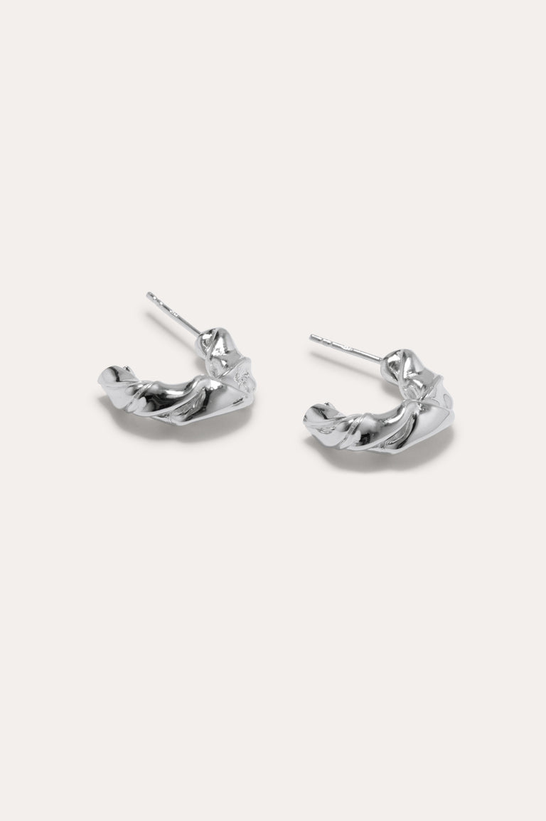 Squeezed Toothpaste Tube - Recycled Silver Earrings