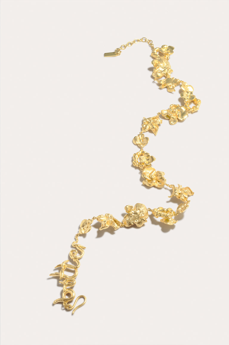Time Passes Into Tributaries - Gold Plated Necklace