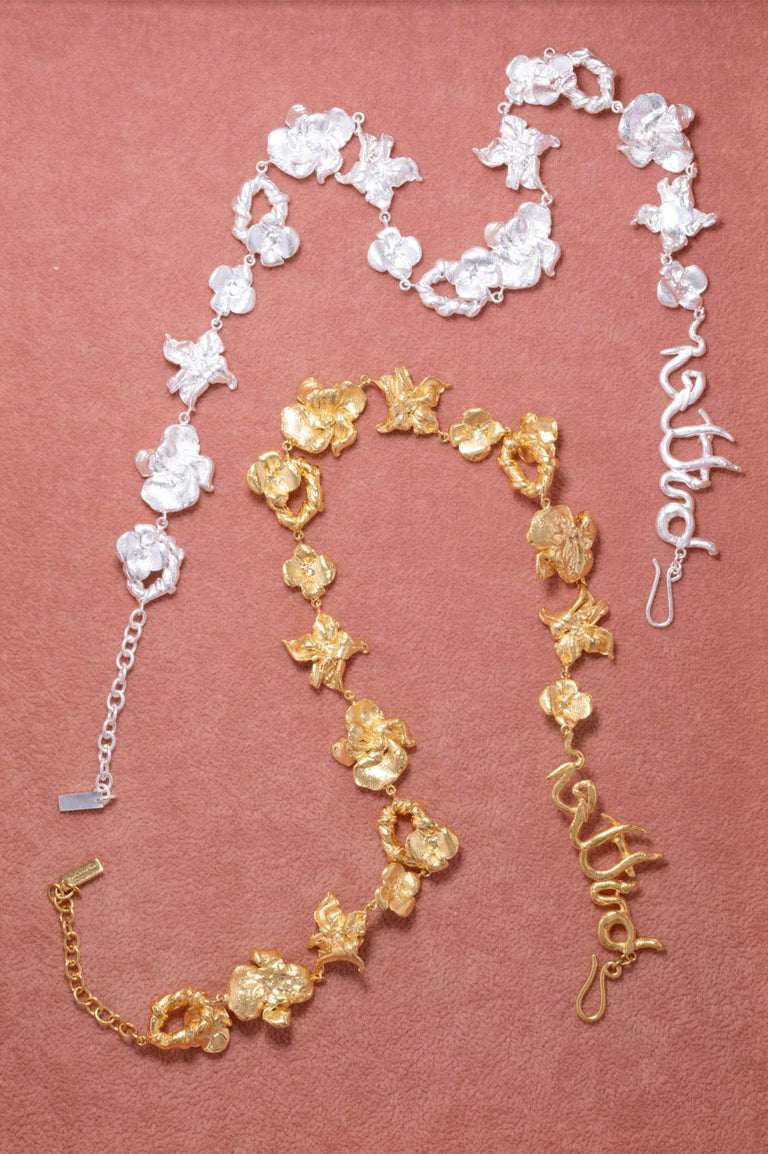 Time Passes Into Tributaries - Gold Plated Necklace