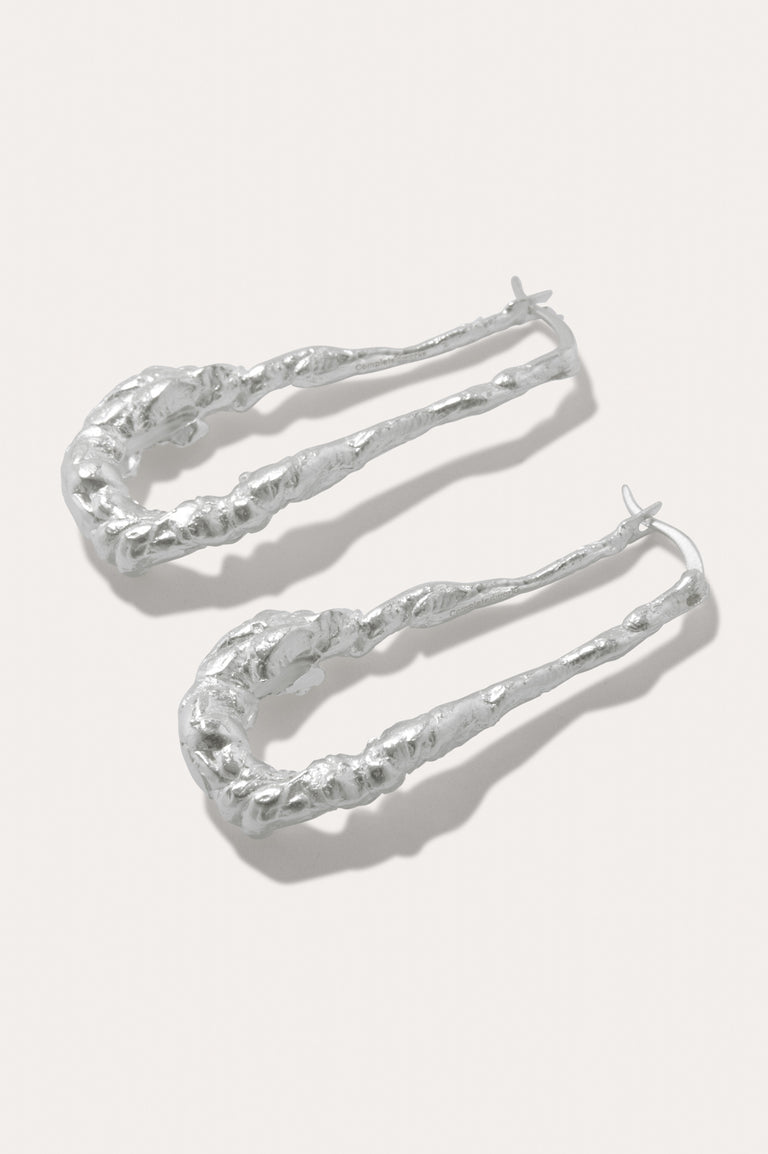Dripstone - Silver Plated Earrings