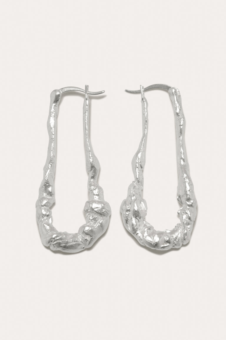 Dripstone - Silver Plated Earrings