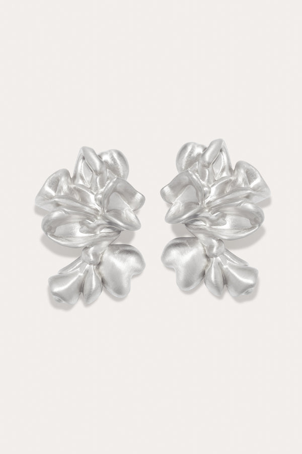 Oversized Splotch - Recycled Silver Earrings
