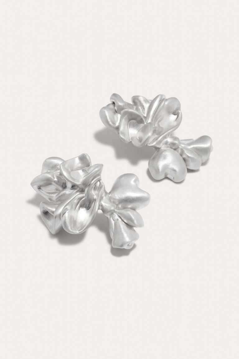 Oversized Splotch - Recycled Silver Earrings
