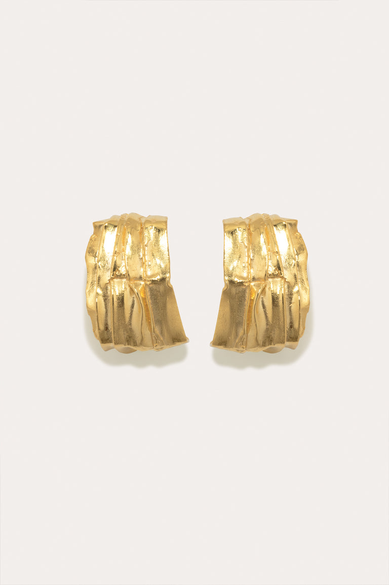 Pleat - Gold Plated Earrings