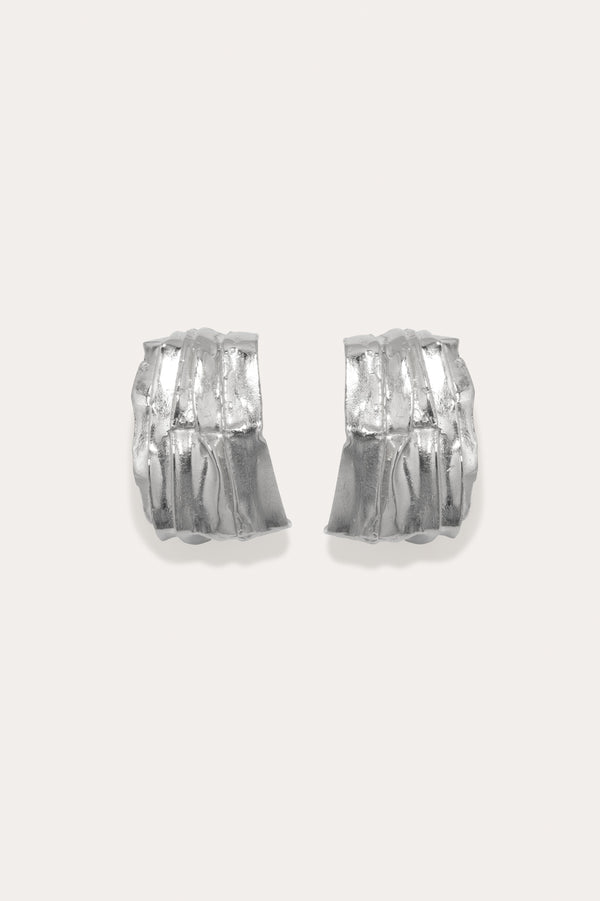 Pleat - Silver Plated Earrings