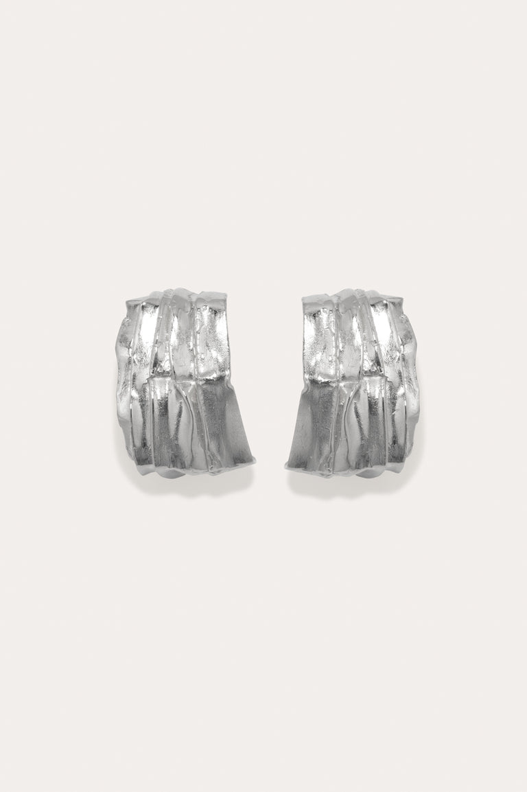 Pleat - Silver Plated Earrings