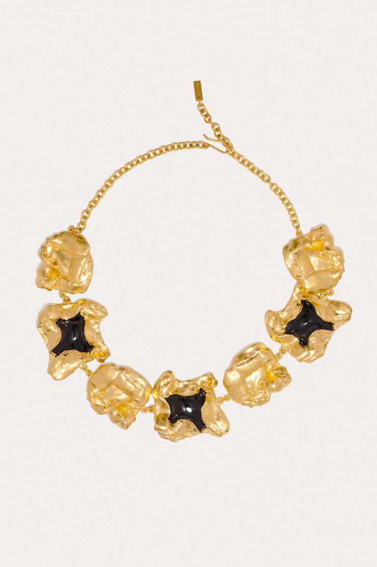 Galileo - Black Resin and Gold Plated Necklace