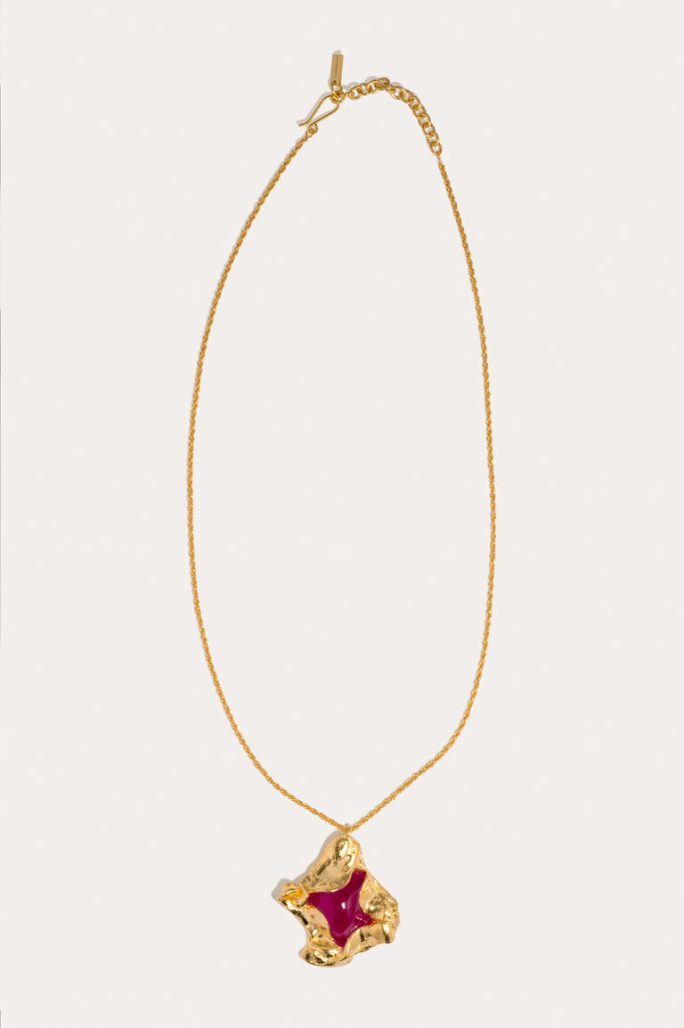 Galileo - Pink Resin and Gold Plated Pendant