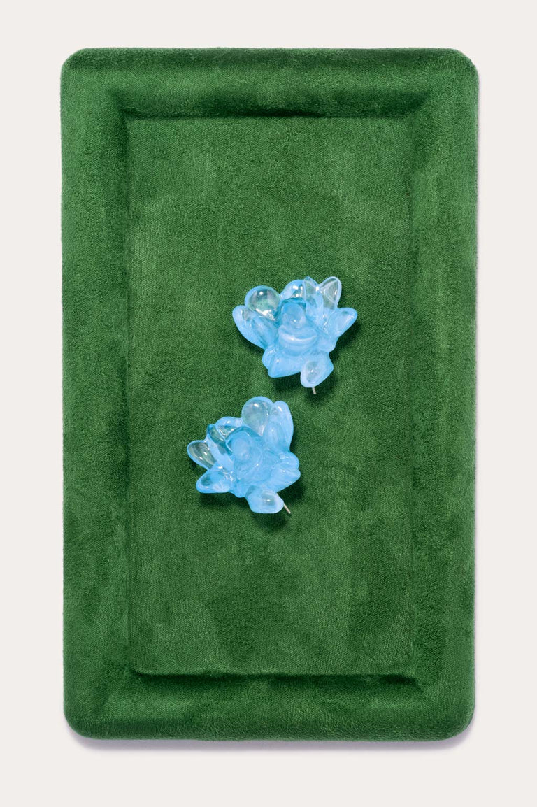 Floe - Blue Resin and Recycled Silver Earrings