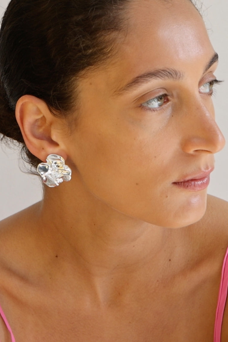 Poppy - Recycled Silver Earrings