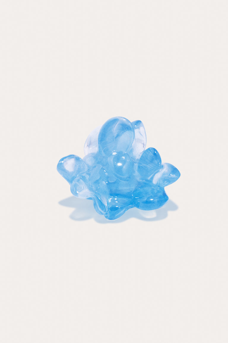 Floe - Blue Resin and Recycled Silver Ring