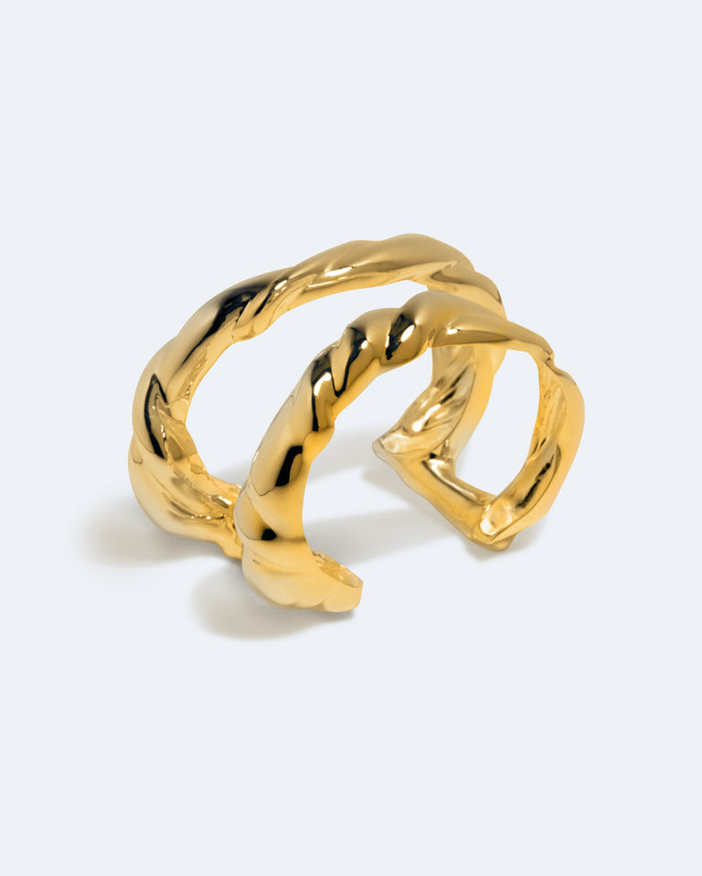 Brain Freeze - Gold Plated Cuff