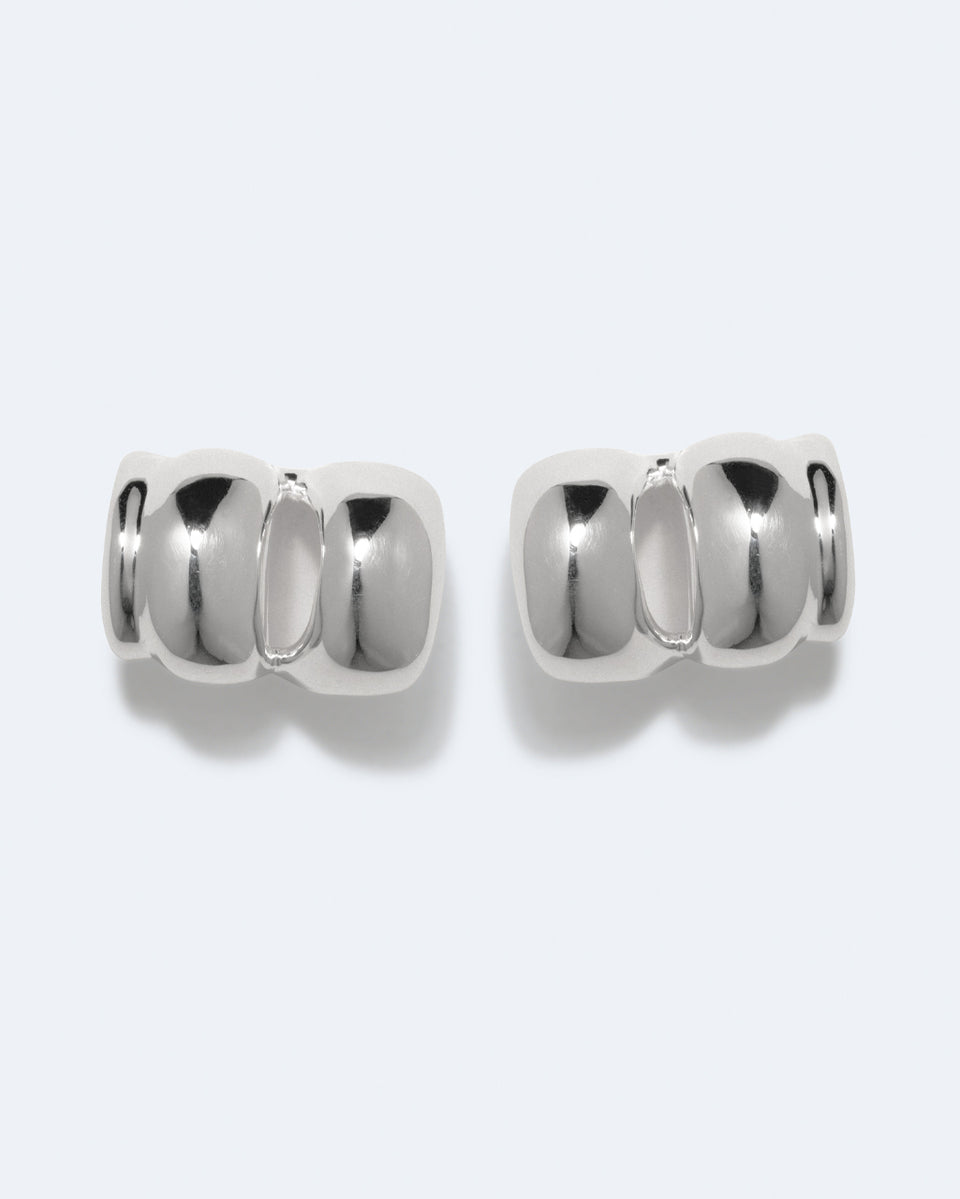 Cambered - Silver Plated Earrings