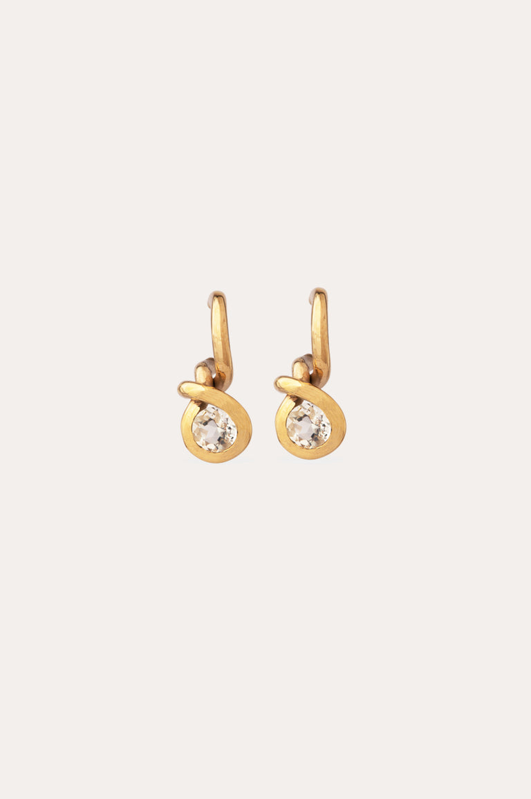 The Beekeeper - White Topaz and Recycled Gold Vermeil Earrings