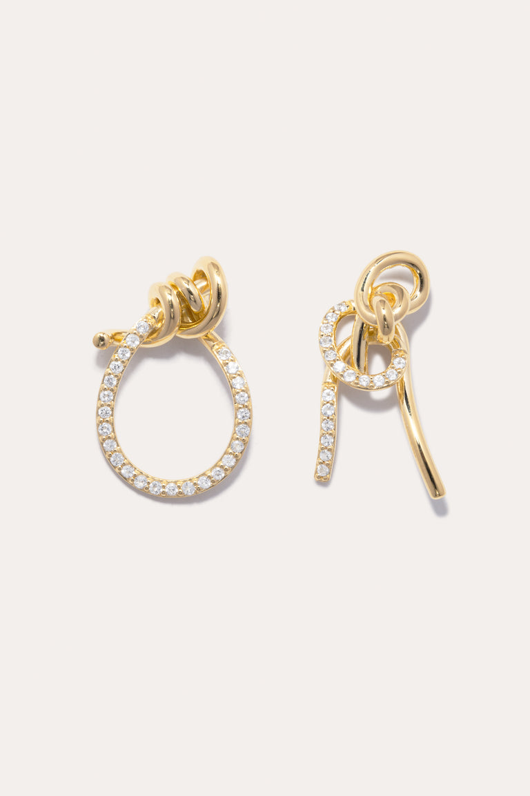 "Notsobig" Thread II - White Topaz and Recycled Gold Vermeil Earrings