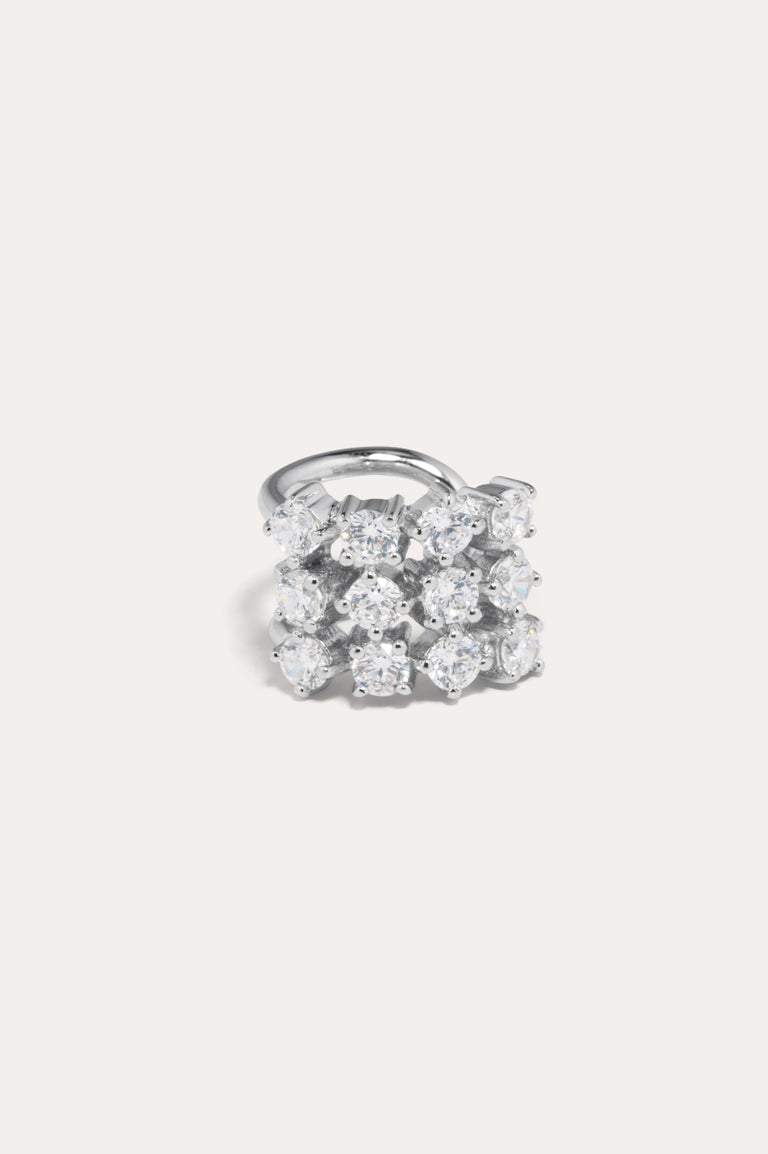 Juggernaut - Zirconia and Recycled Silver Ear Cuff
