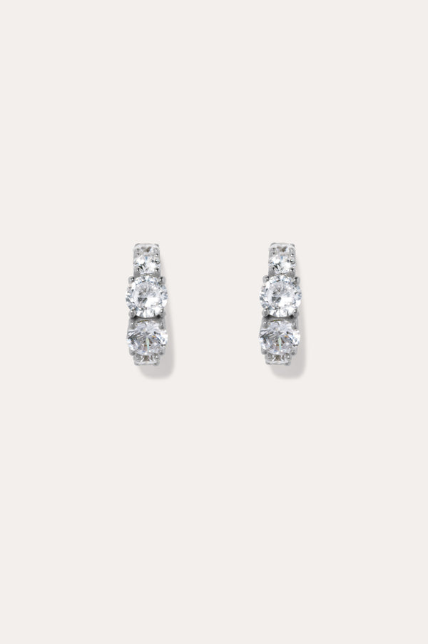 Bright Hours - Zirconia and Recycled Silver Earrings