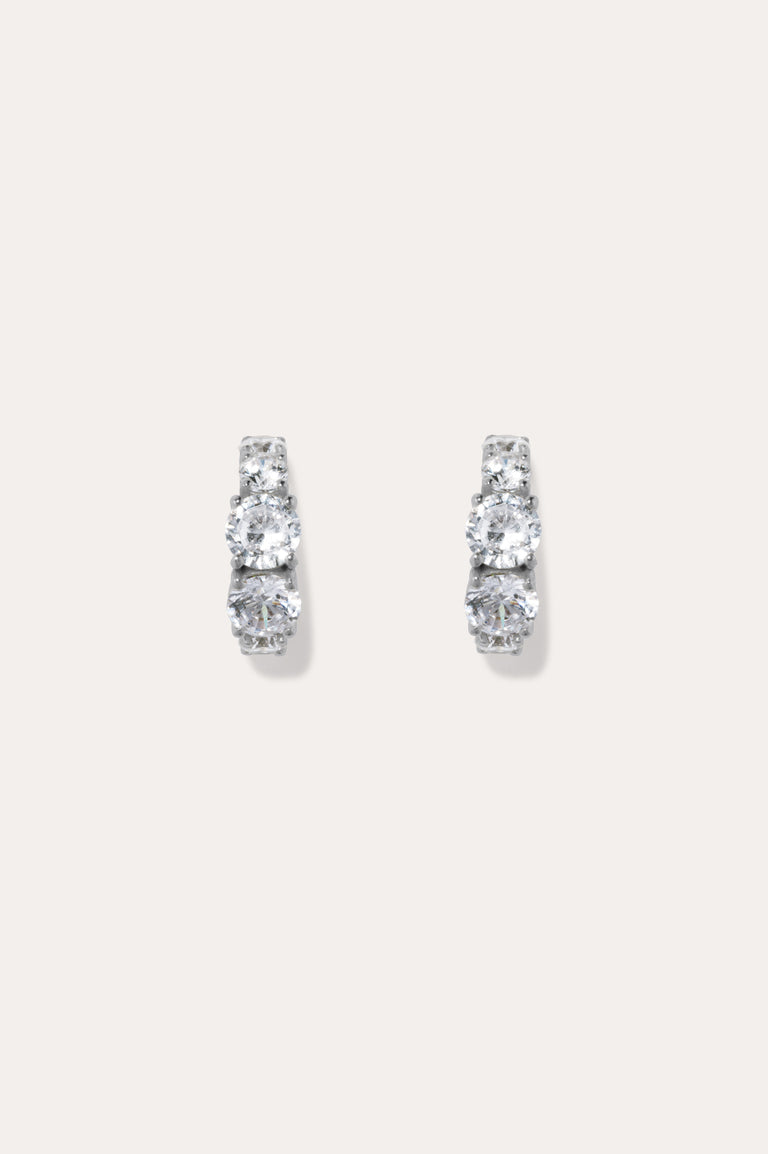 Bright Hours - Zirconia and Recycled Silver Earrings