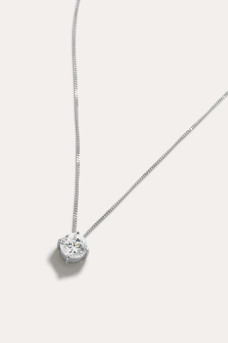 The Keeper - Zirconia and Recycled Silver Pendant