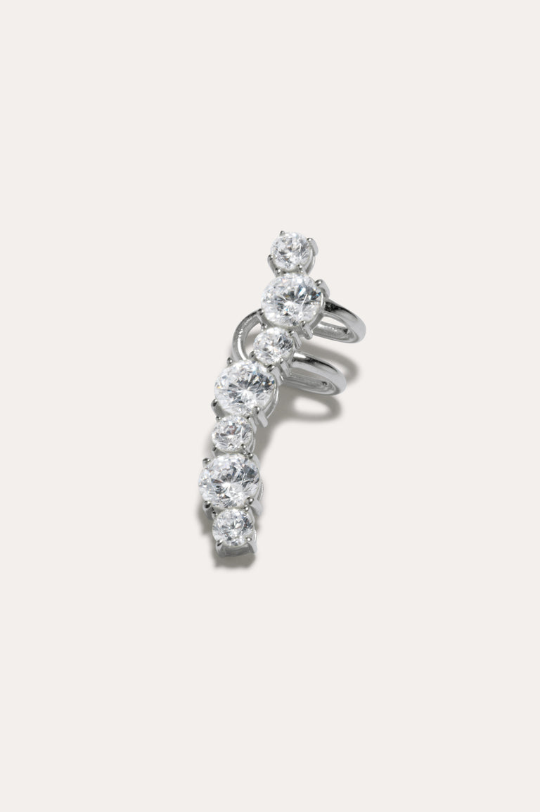 Chips or Fries? - Zirconia and Recycled Silver Ear Cuff