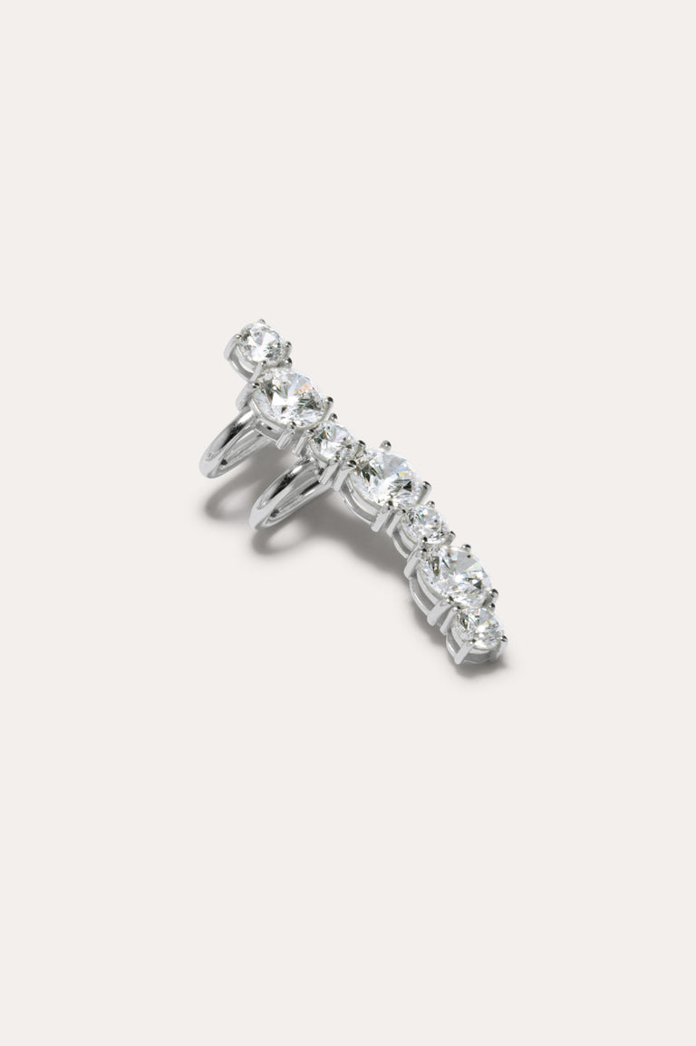 Chips or Fries? - Zirconia and Recycled Silver Ear Cuff