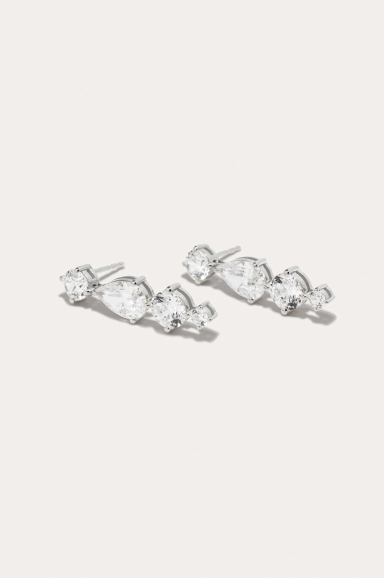 The Delusional "Time Vacuum" - Zirconia and Recycled Silver Earrings