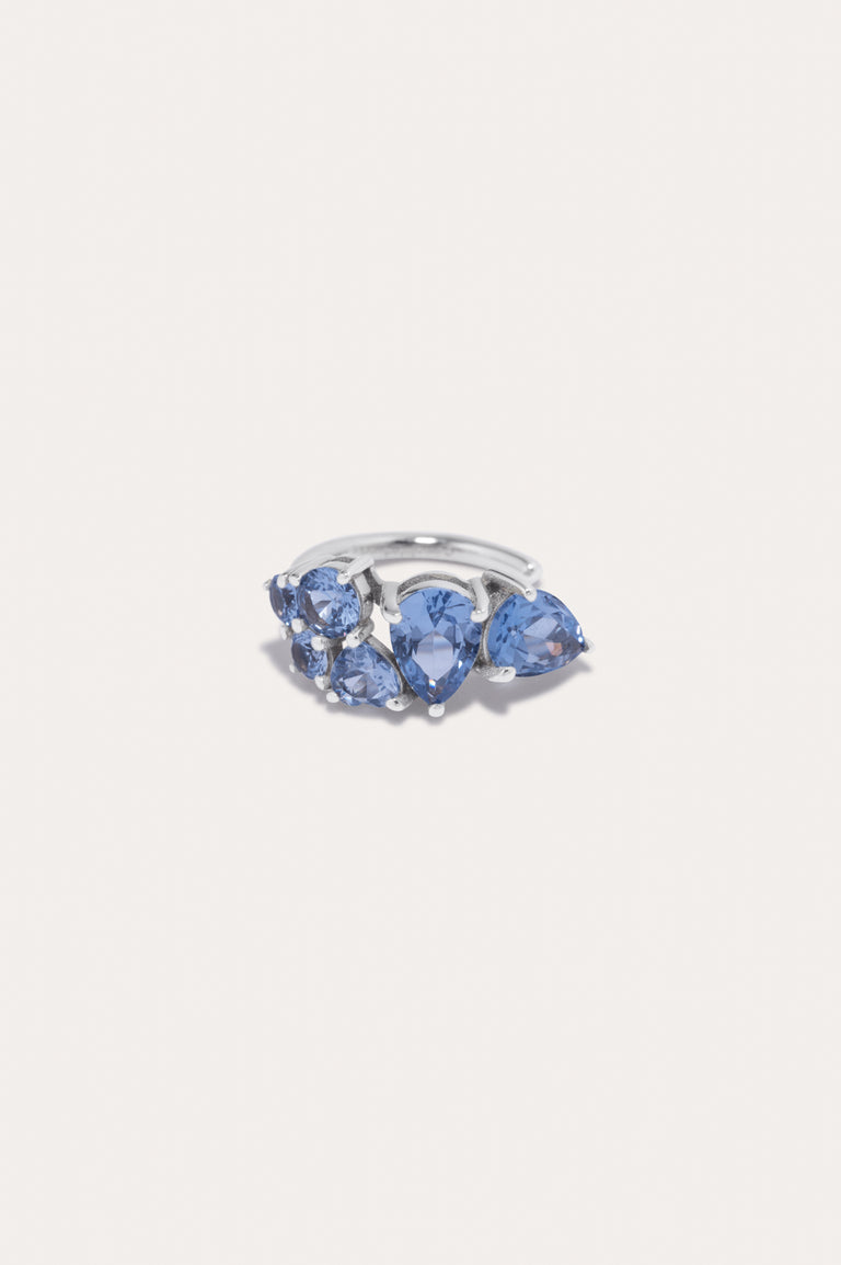 Bolt from the Blue - Synthetic Blue Spinel and Recycled Silver Ear Cuff