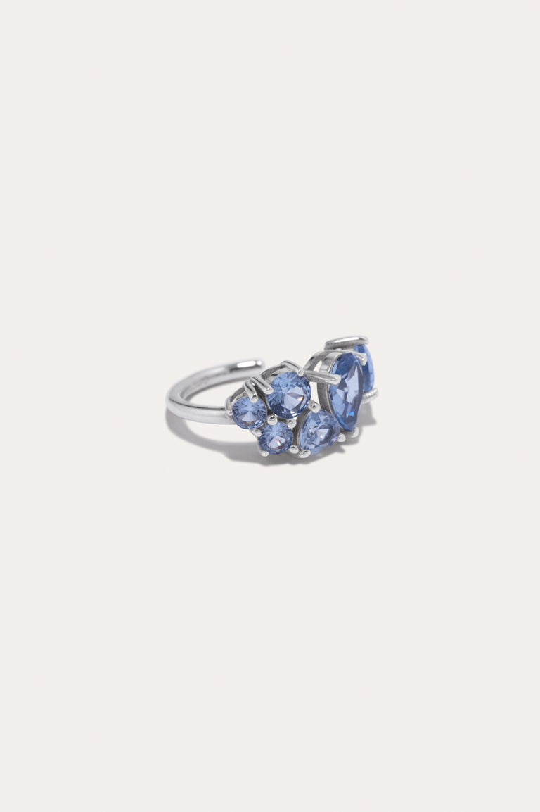 Bolt from the Blue - Synthetic Blue Spinel and Recycled Silver Ear Cuff