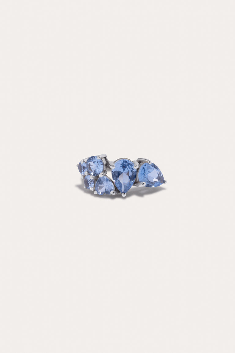 Bolt from the Blue - Synthetic Blue Spinel and Recycled Silver Ear Cuff
