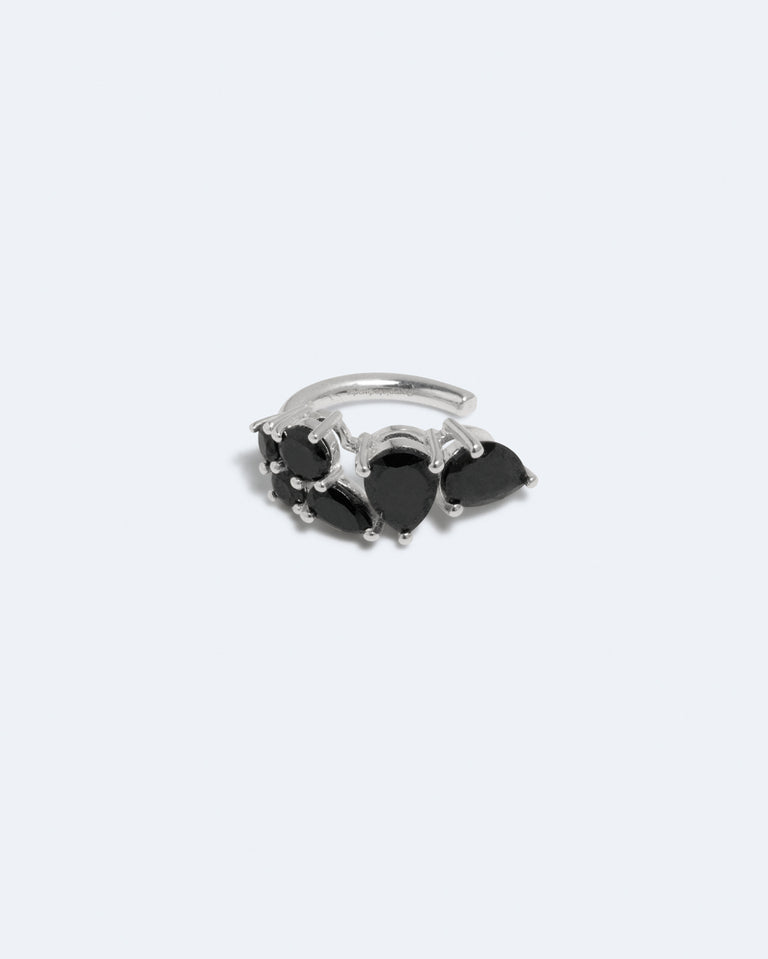 Little by Little - Black Zirconia and Recycled Silver Ear Cuff