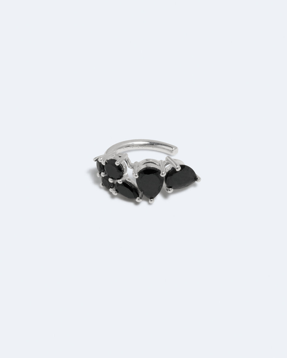 Little by Little - Black Zirconia and Recycled Silver Ear Cuff