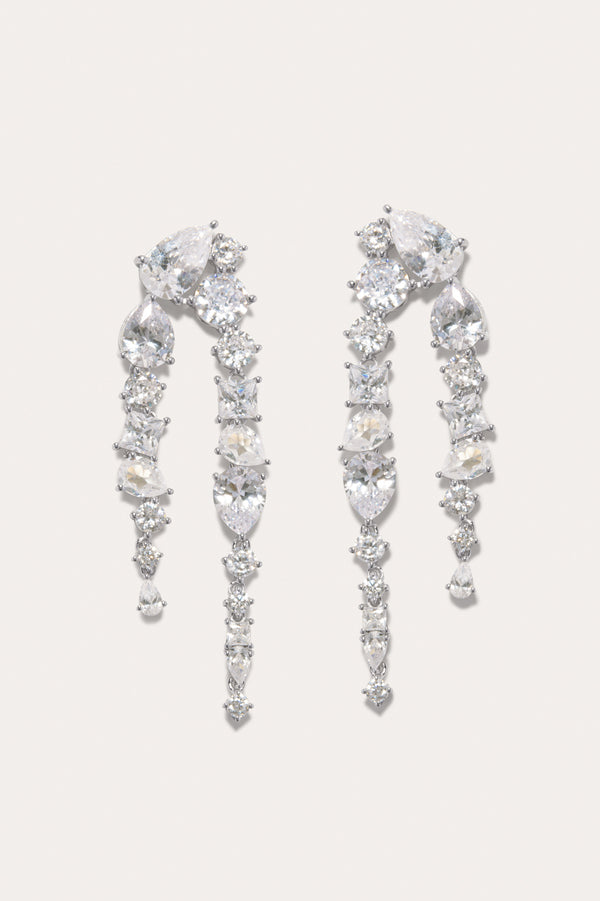 Corus - Zirconia and Recycled Silver Earrings