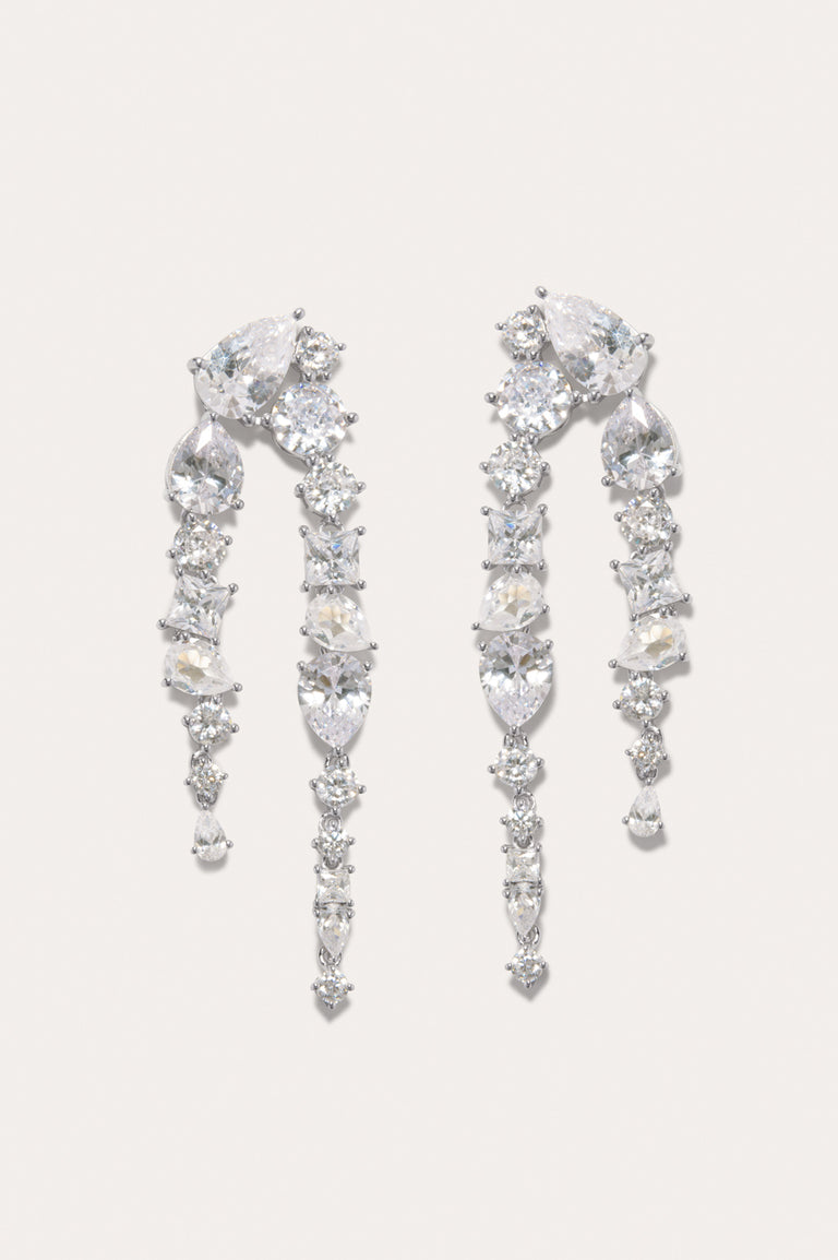 Corus - Zirconia and Recycled Silver Earrings