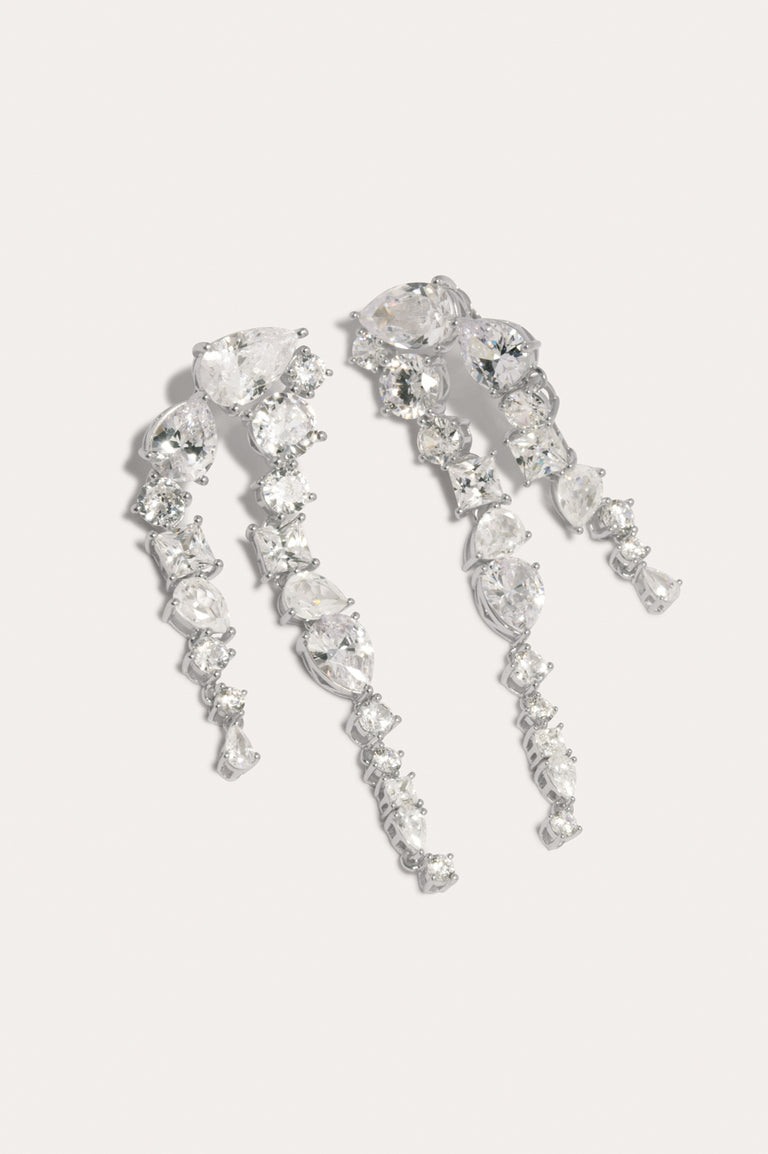 Corus - Zirconia and Recycled Silver Earrings