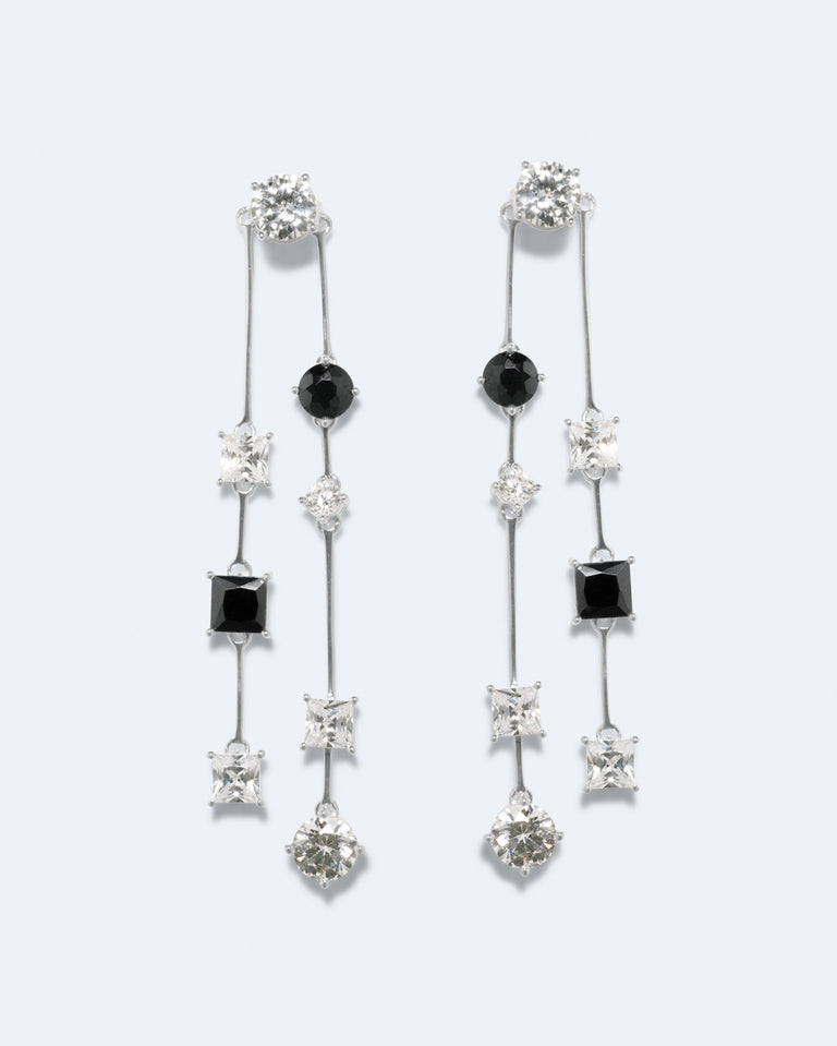 Kepler - Zirconia and Silver Plated Earrings